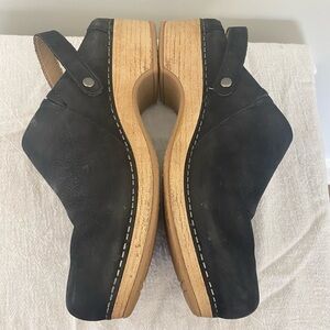 Dansko Black Leather Mules